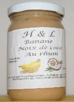 Confiture de banane à la noix de coco et au rhum
